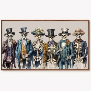 Samsung Frame TV Art Halloween Funny Skeleton Wall Art for The Frame TV Halloween Digital Bexzel TV Art, Trendy Spooky Prints | Download