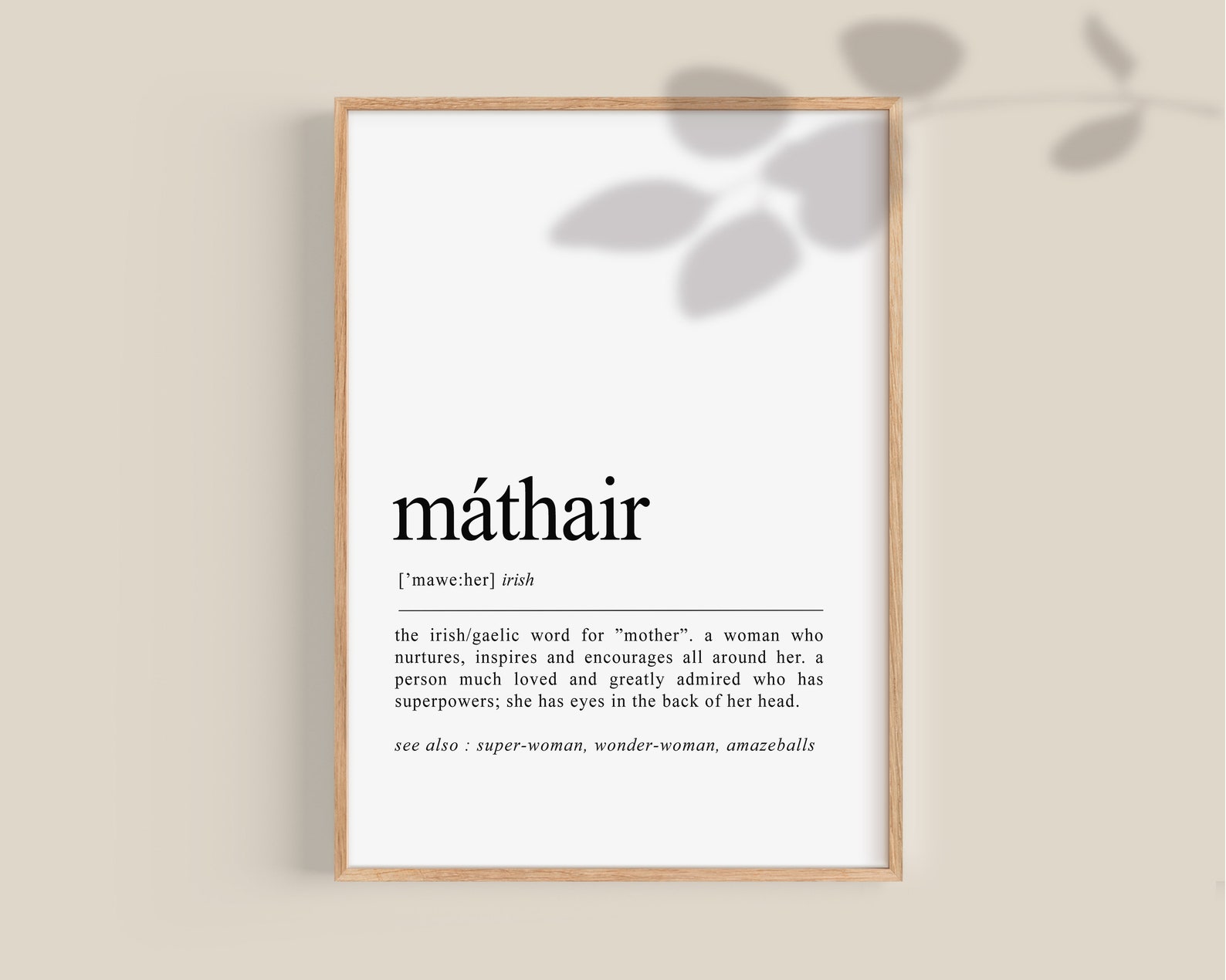 Máthair Print Irish Mother Gift Mother's Day Gift Irish Etsy Ireland