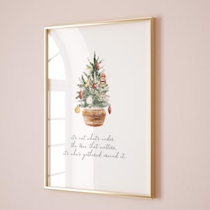 Minimalist Christmas Posters, Christmas tree print, Xmas Quotes, Cute Simple Watercolor Decoration Printable wall art, Digital Downloadable
