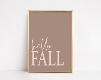 Hello Fall Printable | Fall Decor, Fall Wall Decor, Autumn Decor, Fall Sign, fall printable wall art, fall printables, digital prints