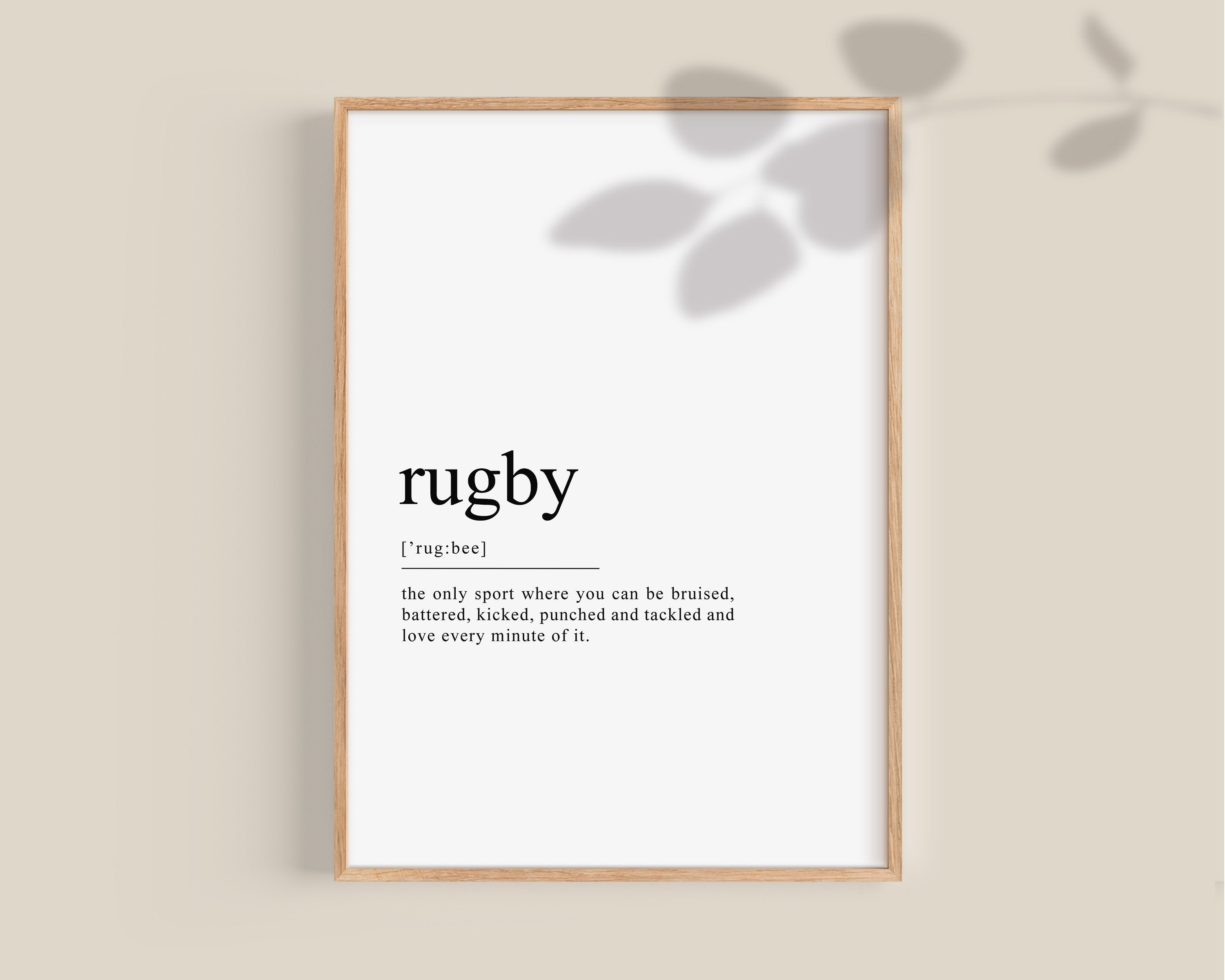 Rugby Gifts Rugby Definition Print Rugby Poster Rugby Etsy
