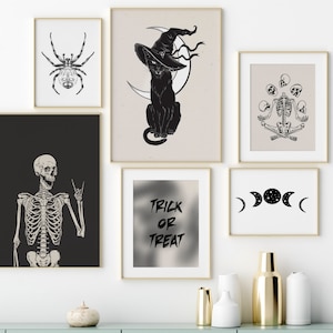 Halloween Set of 6 Printables, Halloween Gallery Wall, Halloween Decor ...