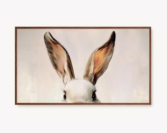 Easter Bunny TV Art Vintage Easter Bunny Ears Painting Easter Frame TV Art Spring Tv Art Bunnies Screensaver Cute Bunny Rabbit Ears DIGITAL