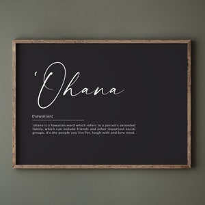Ohana Means Family Print, Ohana Definition Poster, Hawaiian Poster, Hawaii Family Gifts, Housewarming gift, printable wall art, DIGITAL ART