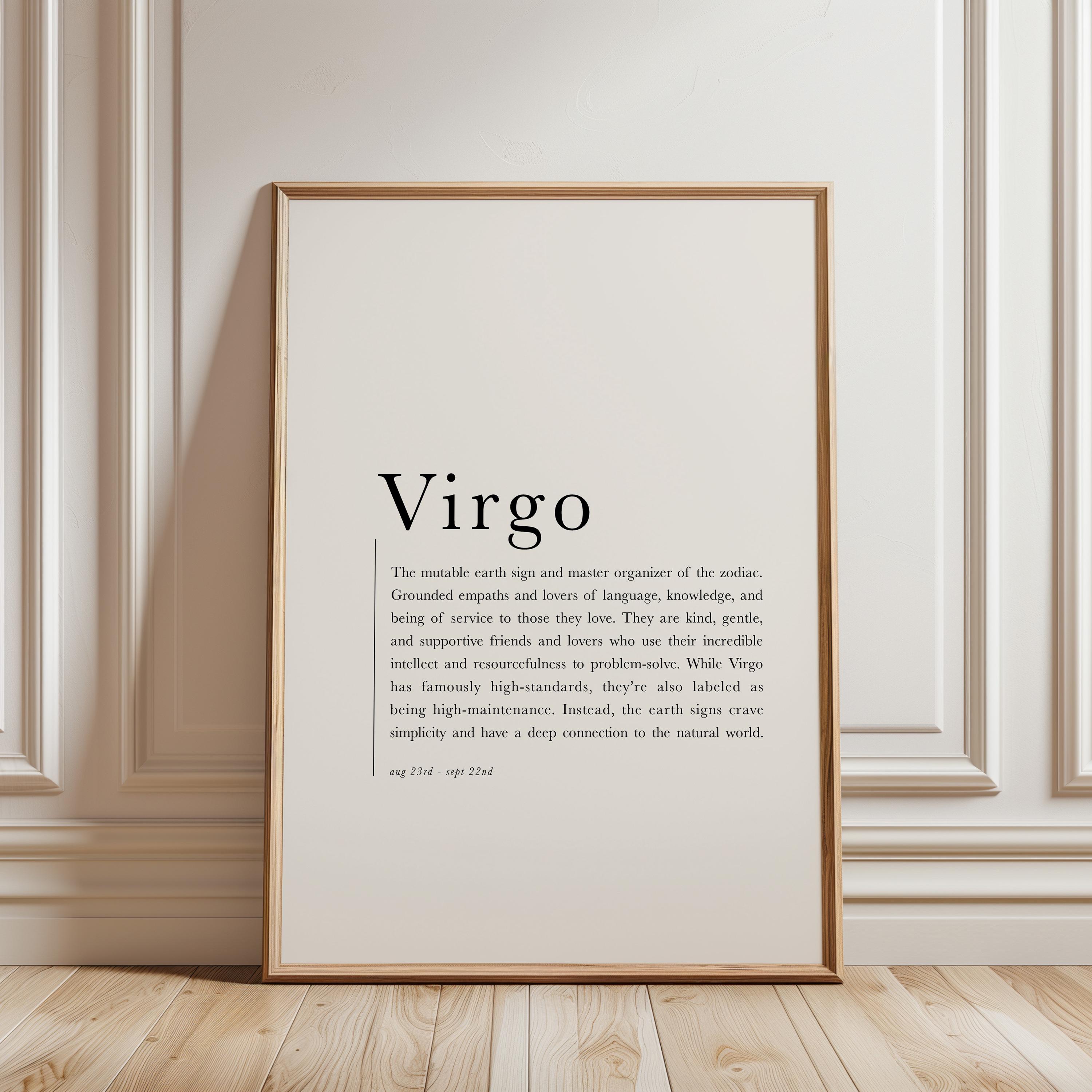 Virgo Poster Virgo Zodiac Gift for Virgo Birthday August September