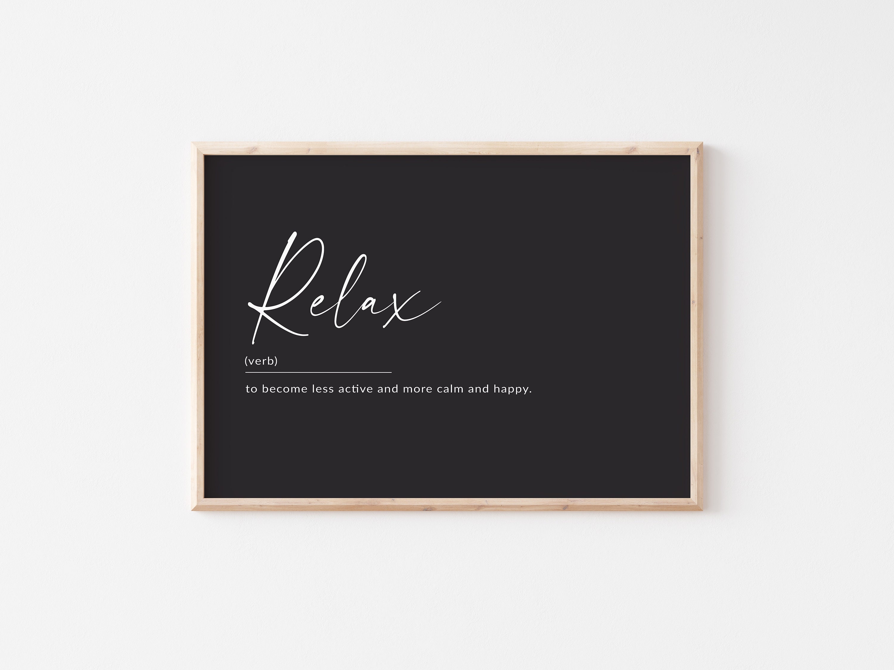 Relax Definition Print, Relax Dictionary Definition, Beauty Salon Decor ...
