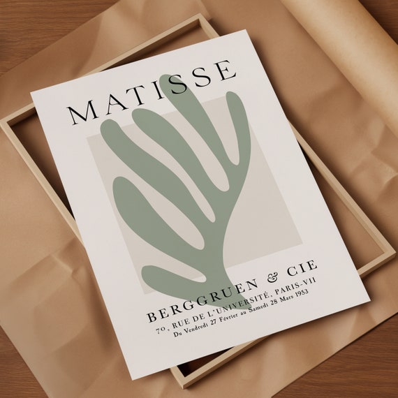 Matisse Print, Sage Green Wall Art, Henri Matisse Digital Print, Trendy Abstract Museum Poster, Large Floral PRINTABLE Download