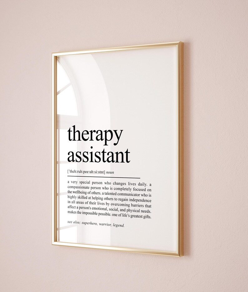 Therapy Assistant Definition Print, Occupational Therapist Gift, OT ...