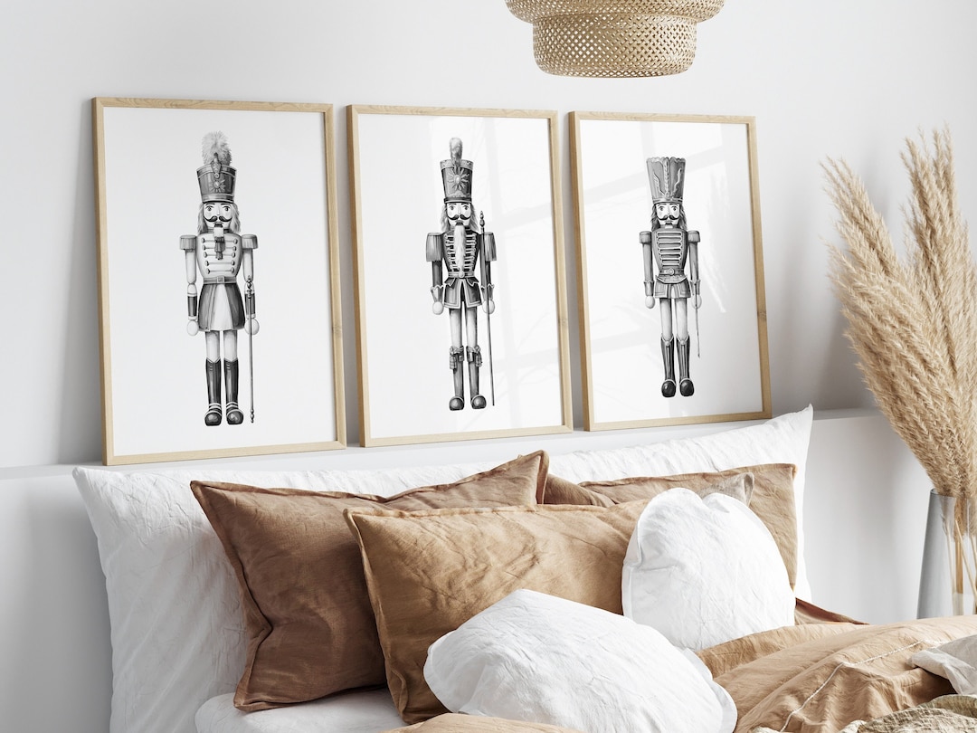 Nutcracker Prints Set of 3 Vintage Christmas Holiday Wall Etsy