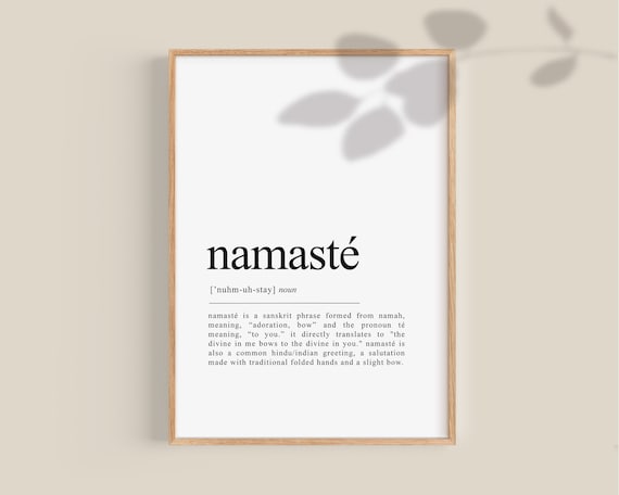 Namaste Definition Print Namaste Sign Namaste Printable 