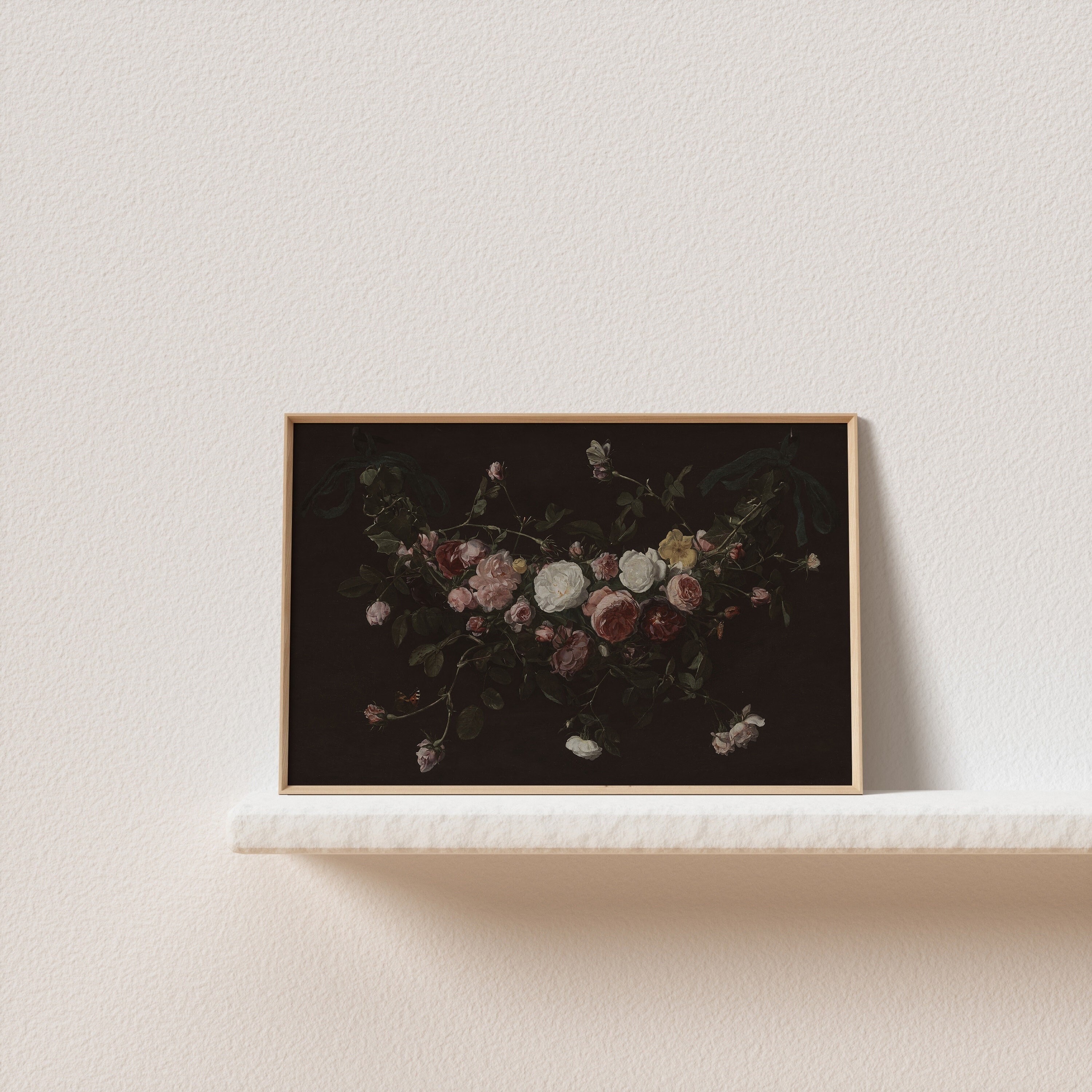 Dark Academia Moody Floral Print Art Botanical Wall Art - Etsy