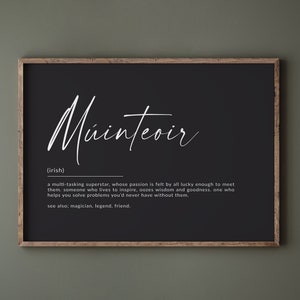Múinteoir Definition Print, Múinteoir Gift, Irish Print, Irish Gift, Teacher Gift, Gift for Teacher, Gaeilge, Thank you teacher