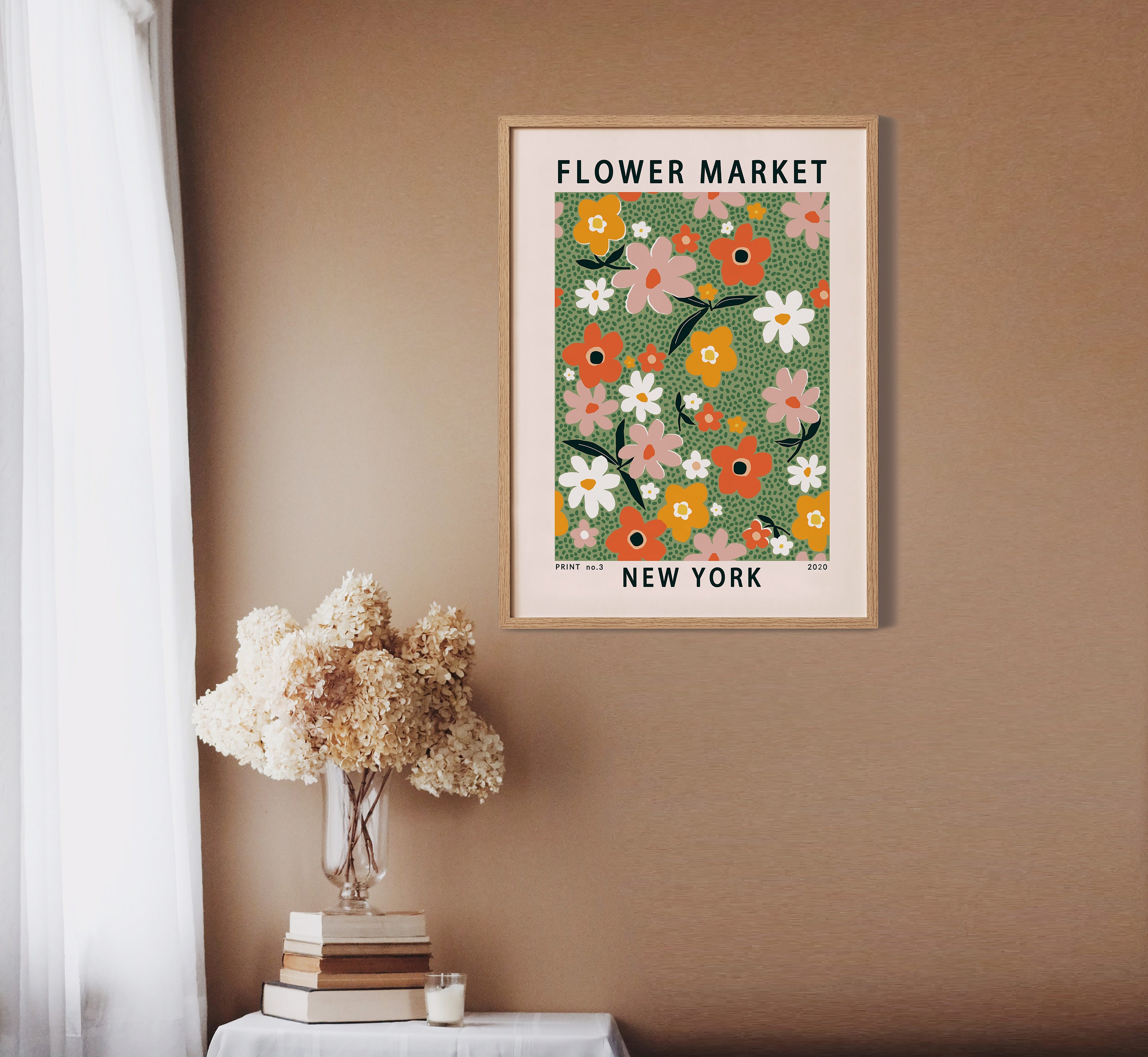 Flower Market Poster New York Flower Market Print New York Etsy