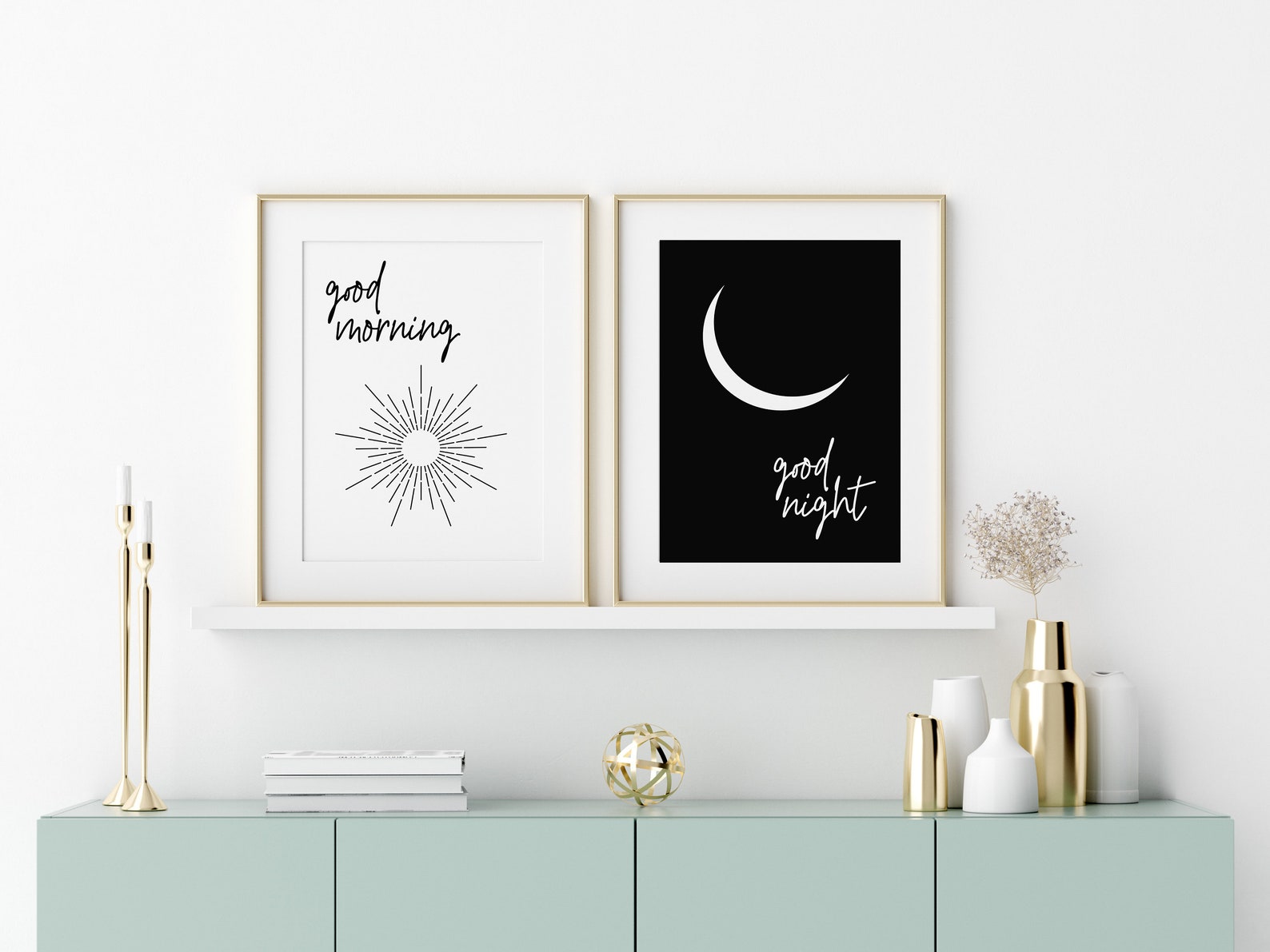 Good Morning Good Night Bedroom Wall Art Bedroom Poster Etsy
