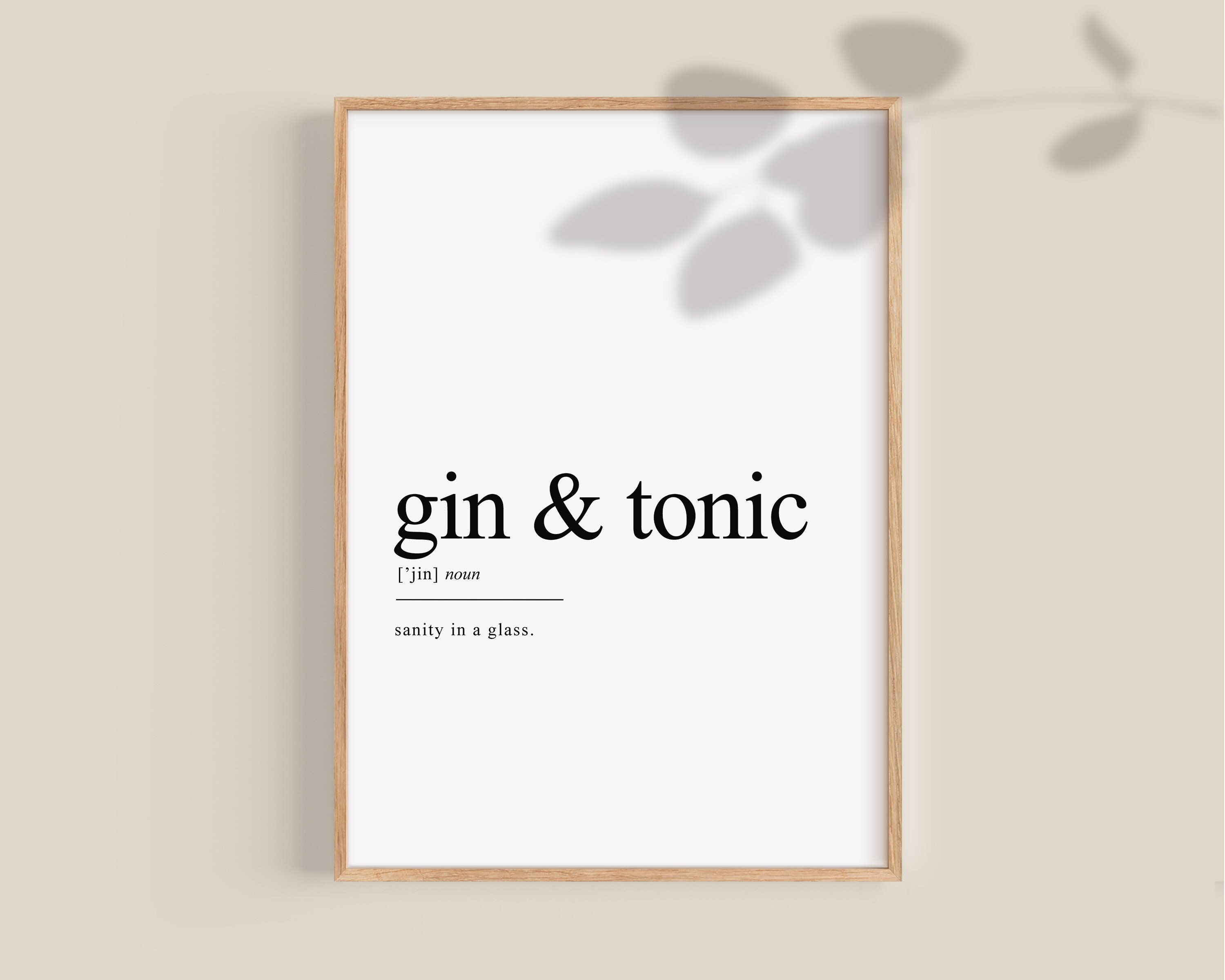 Gin and Tonic Definition Bar Decor Gin and Tonic Gifts Gin Etsy Australia