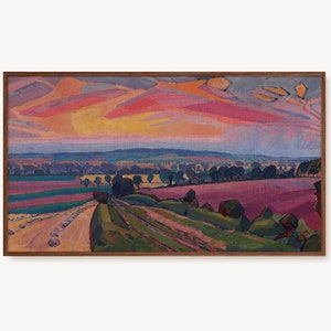 Samsung Frame TV Art Landscape Oil Painting | Colorful Vintage Artwork for The Frame TV | Country Decor | Abstract Painting Digital Download