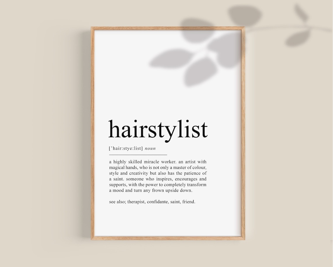 Hairstylist Definition Print Hairstylist Gift Hair Stylist Etsy