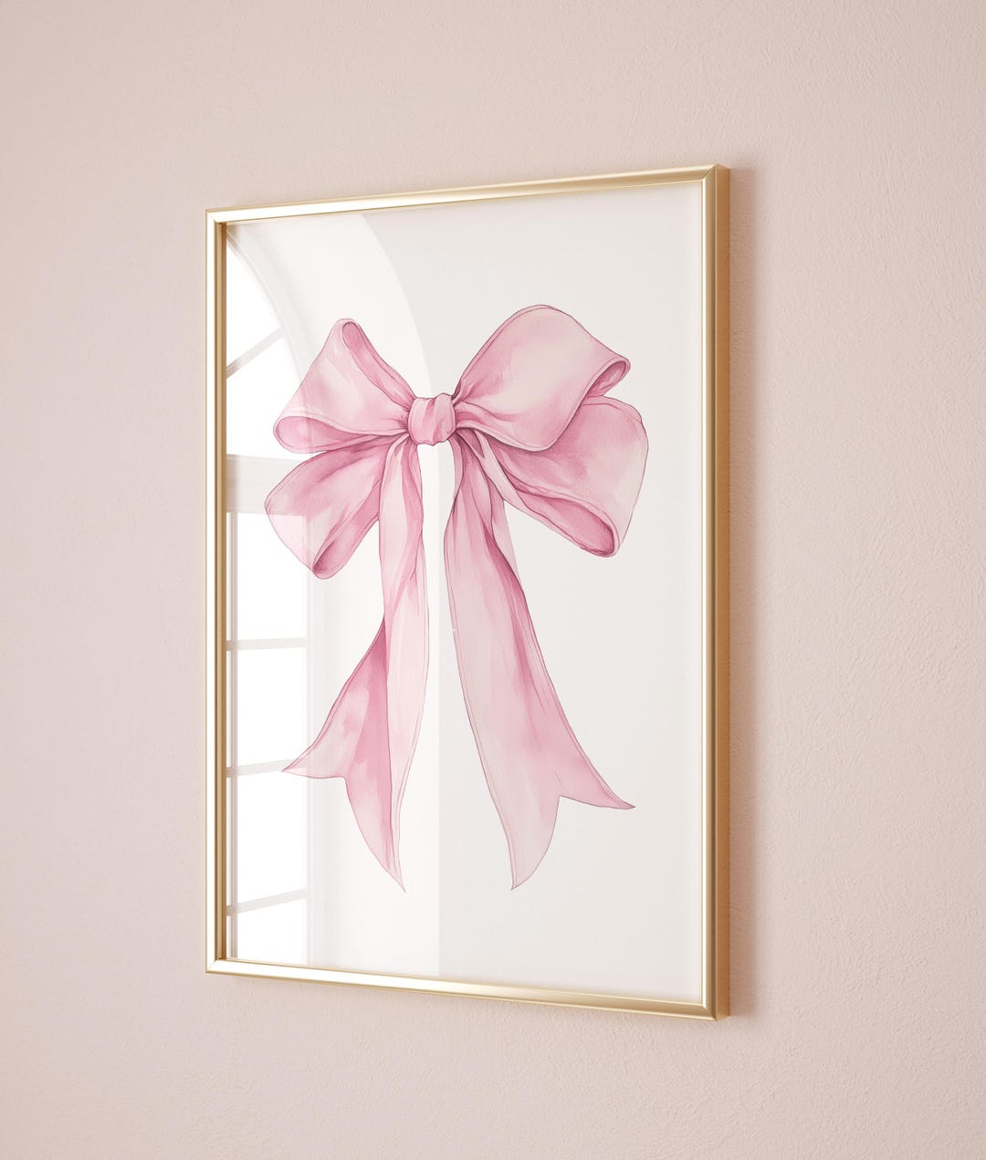 Pink Bow Wall Art Baby Pink Nursery Print Grandmillenial Coquette Room ...