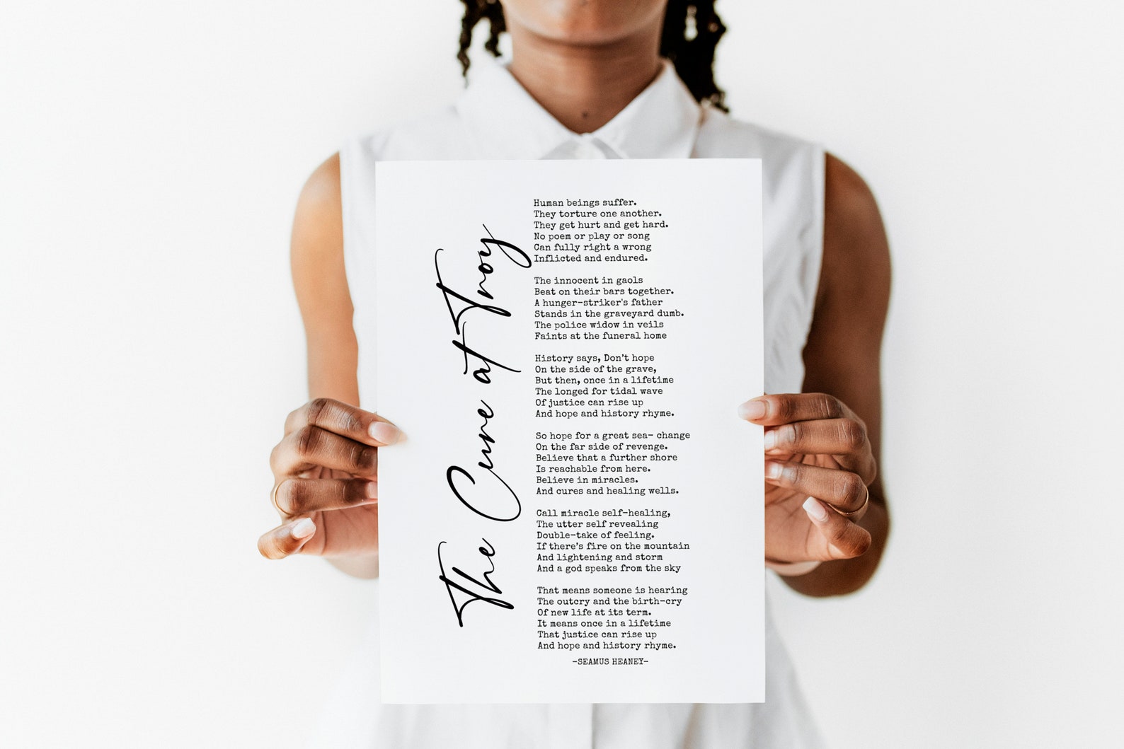 Seamus Heaney Print Seamus Heaney Poem The Cure at Troy | Etsy