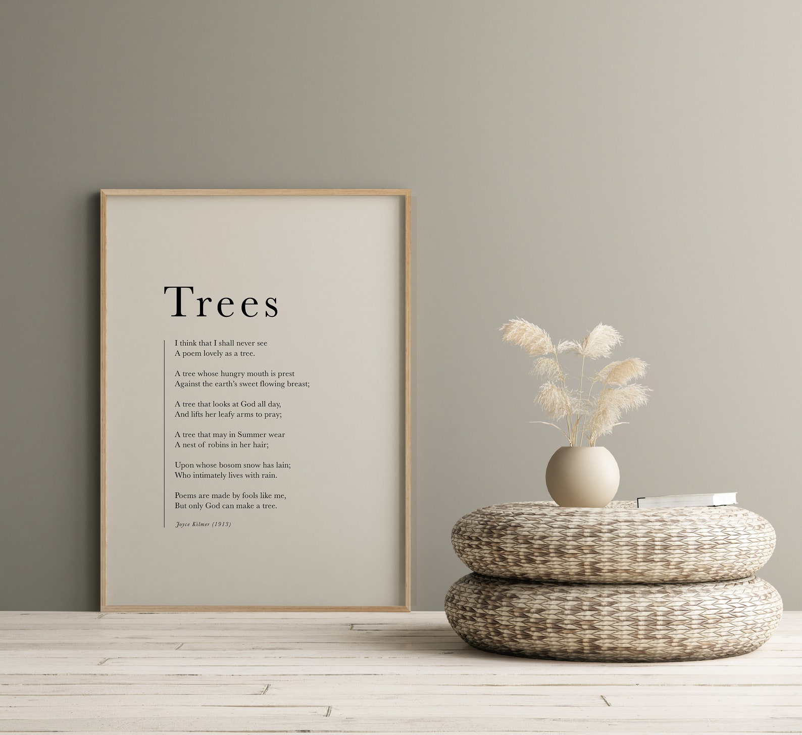 Trees Joyce Kilmer Poem Printable Poem Joyce Kilmer Trees Etsy