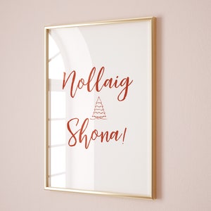 Irish Christmas Prints, Irish Blessing | Nollaig Shona Christmas Poster Digital Download, Happy Xmas Printable wall art, Digital Download