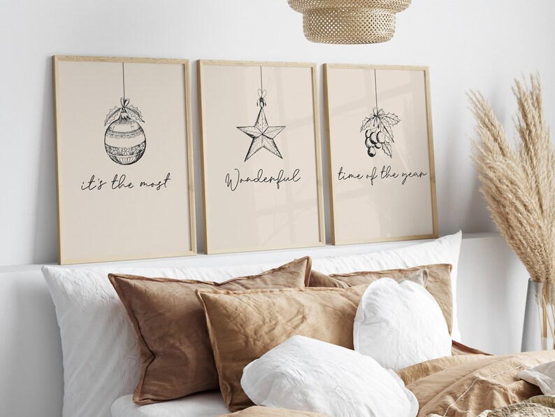 Set of 3 Christmas Prints Christmas Printable Gallery Wall Bundle Most