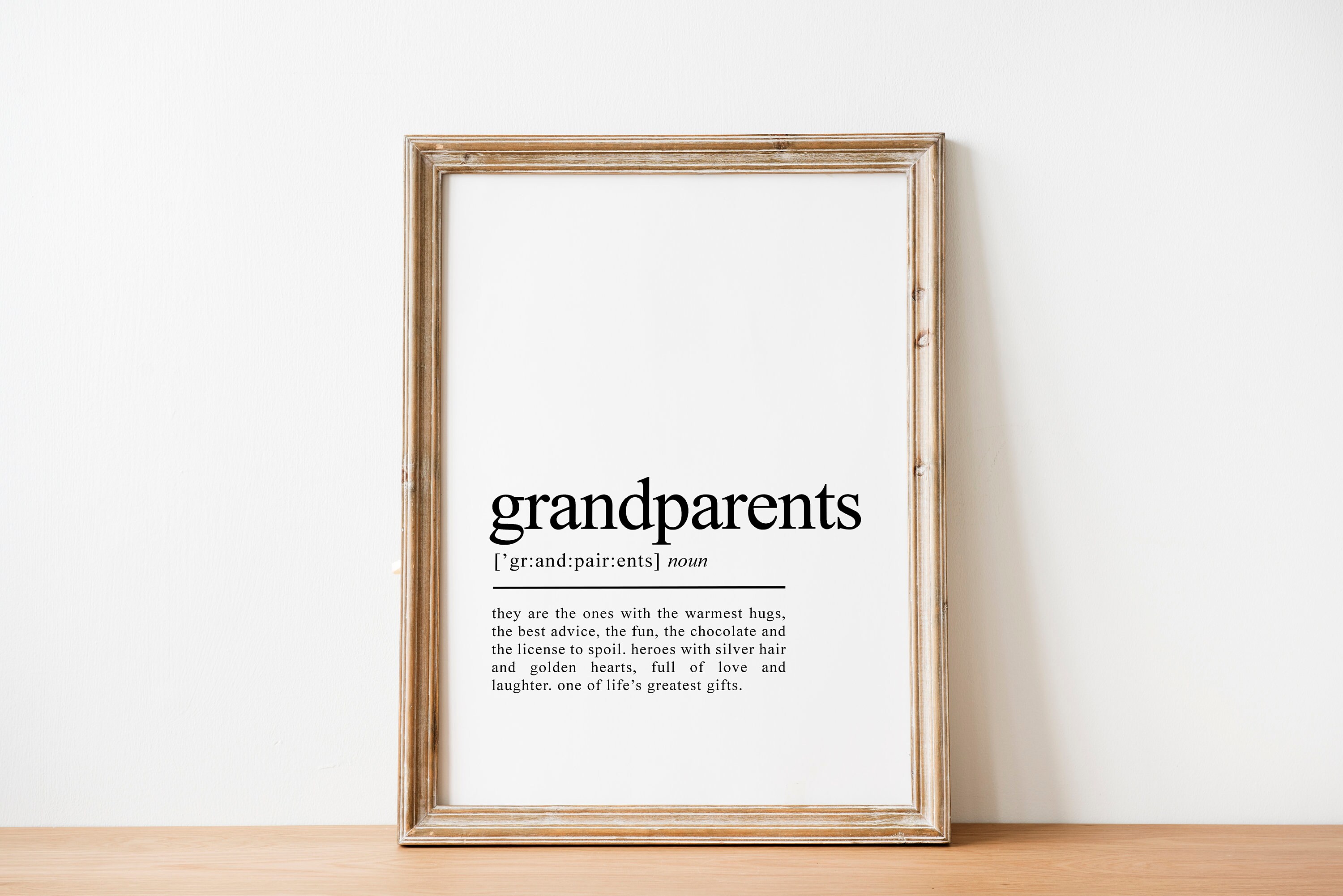 Grandparents Definition Print Personalised Grandparent Gifts | Etsy