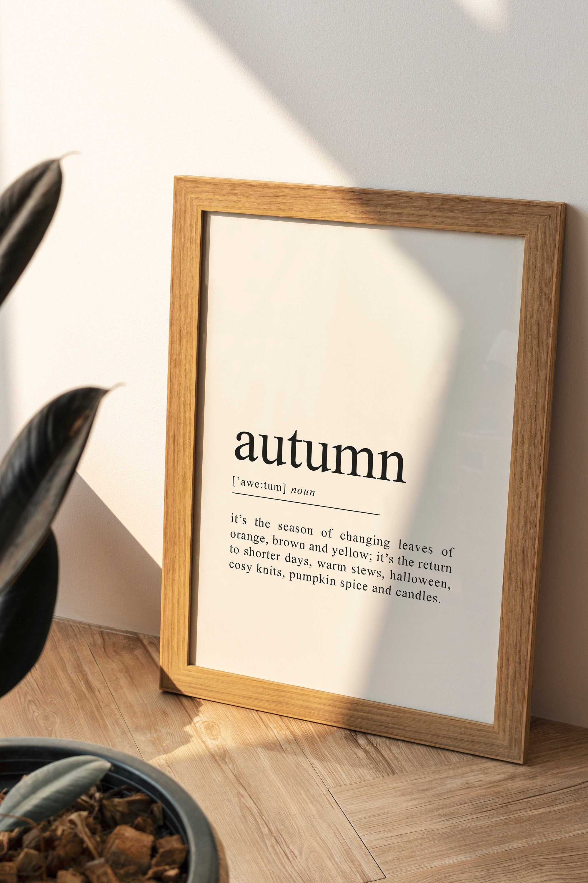 Autumn Definition Poster, Fall Printable Art Fall Wall Print Seasonal Decorations Thanksgiving Home Decor DIGITAL Download Print Yourself
