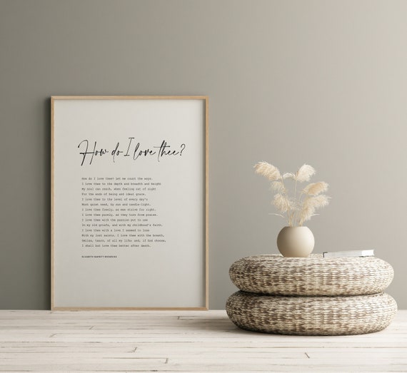 How Do I Love Thee Poem Elizabeth Barrett Browning Wedding Etsy