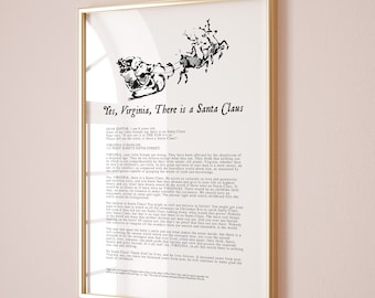 Yes Viriginia There is a Santa Claus Christmas Poem for Kids Room Christmas Classroom Printable Wall Art Christmas Prints Digital Download