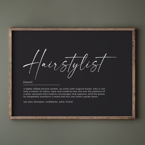 Hairstylist Definition Print Hairstylist Gift Hair Stylist Etsy