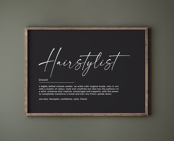 Hairstylist definition print, Hairstylist gift, Hair stylist gift, Gifts for Hairstylists, Hair salon decor salon printable hairdresser gift