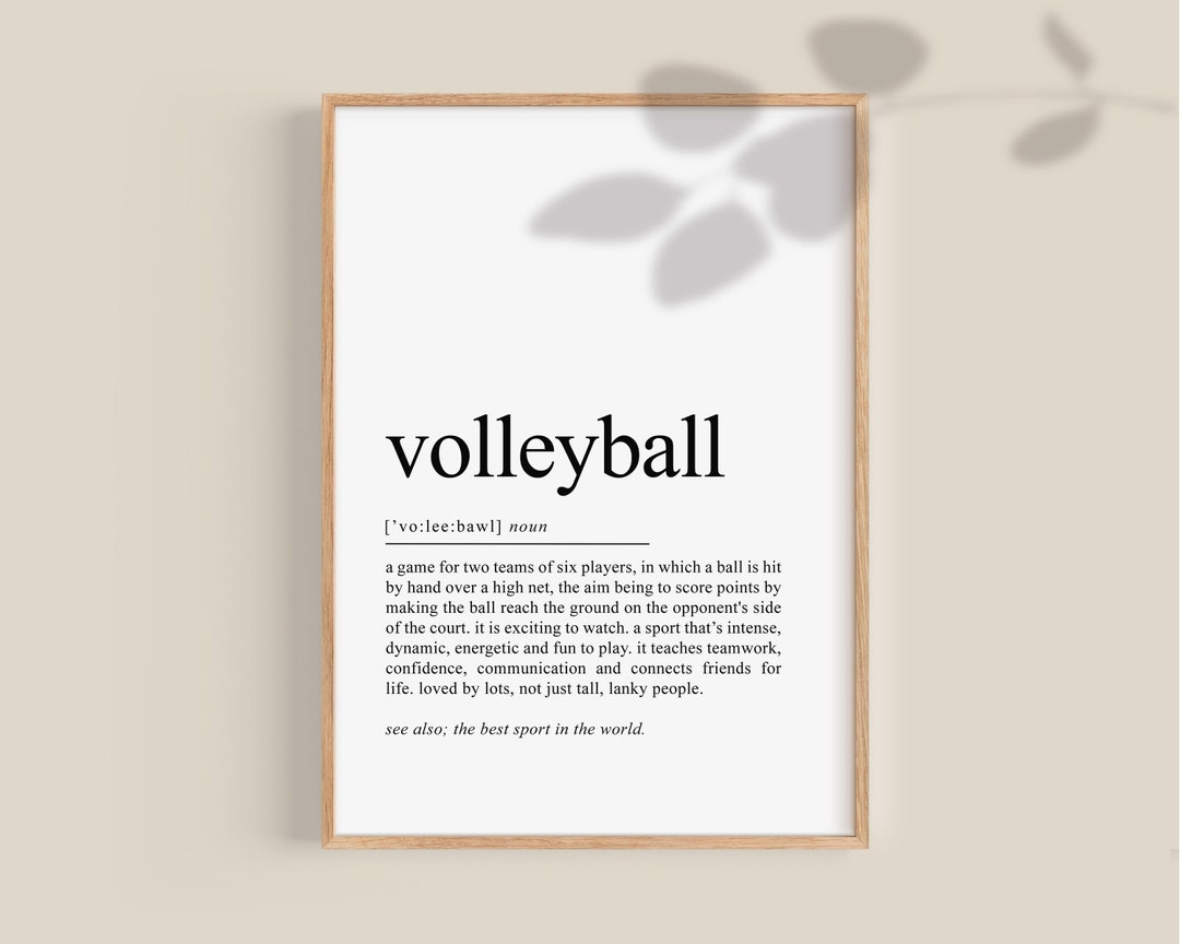 Volleyball Definition Print, Volleyball Poster, Volleyball Coach Gift