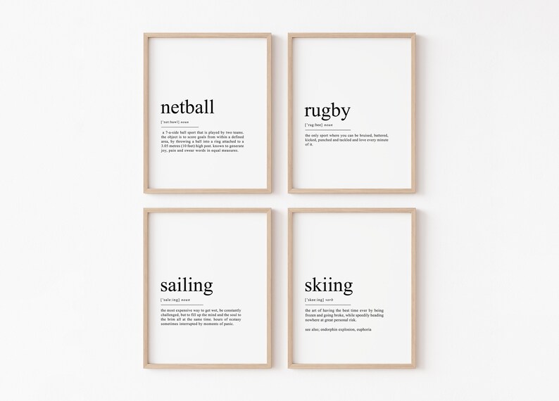 Classroom Posters Set of 30 Baseball Tennis Sport Digital Prints Bundle