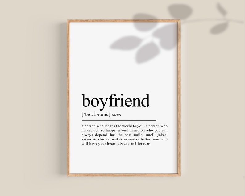 Boyfriend Definition Print Boyfriend Gift Boyfriend Gifts Etsy