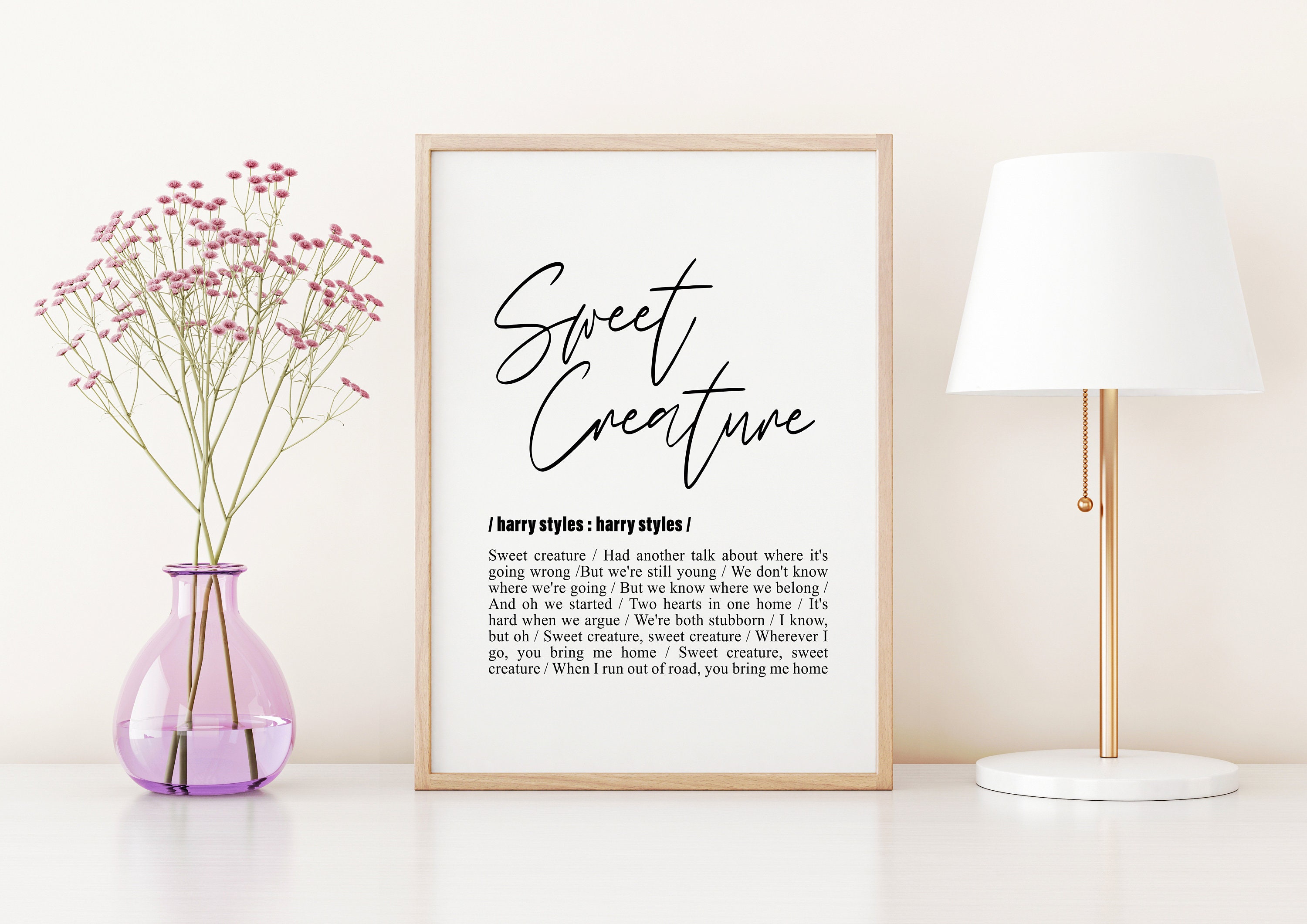 Harry Styles Sweet Creature Lyrics Print Harry Styles Lyrics | Etsy