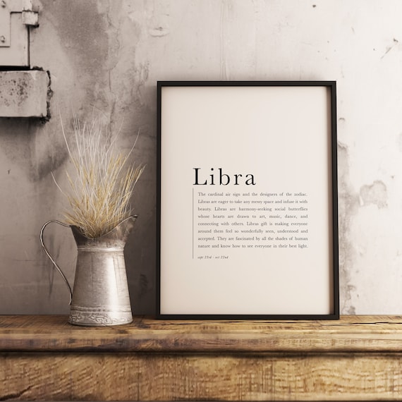 Libra Poster, Libra Gift, Libra Print, Libra wall art, Zodiac Gifts, Birthday Gift, Astrology gifts, digital prints