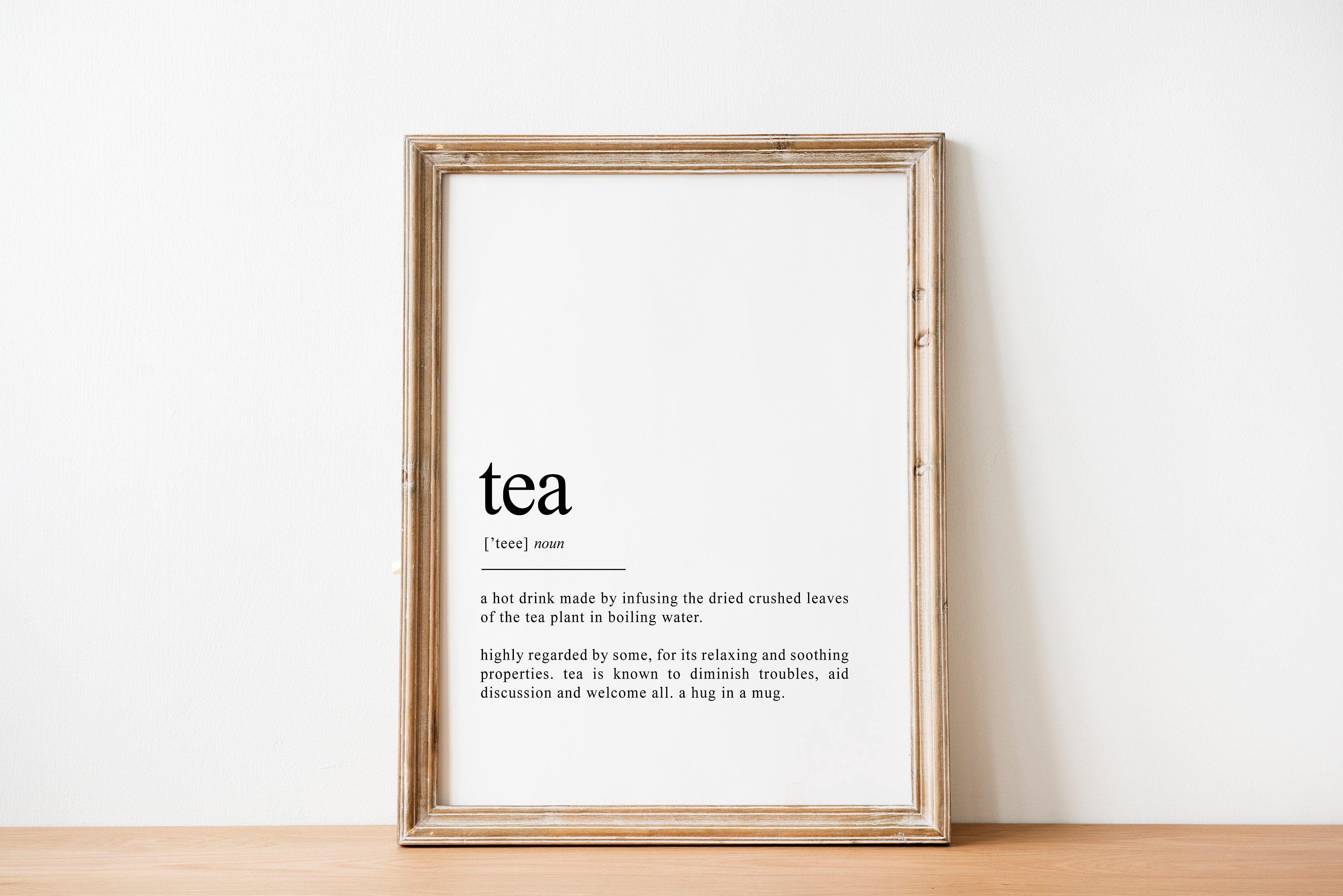 Tea Definition Poster Tea Shop Wall Sign Dictionary Art Tea Etsy UK