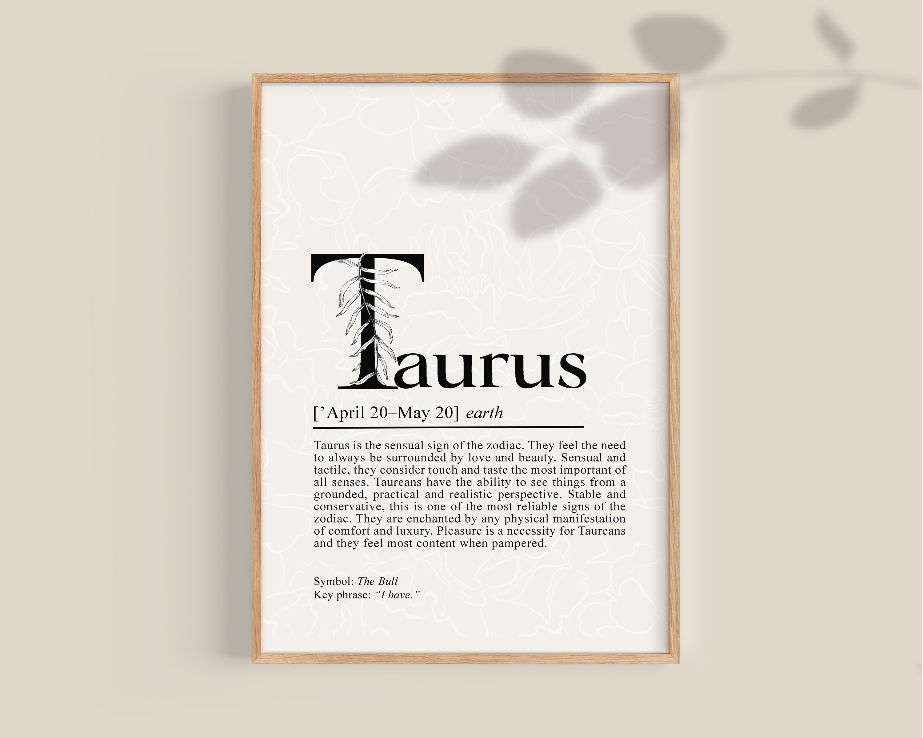 Taurus Art Print Taurus Gifts Taurus Decor Zodiac Gifts Etsy