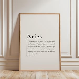 Aries Gifts, Aries Zodiac Print Aries Definition Poster Cute Horoscope Wall Art Printable Wall Art Astrology Aries Presents digital download