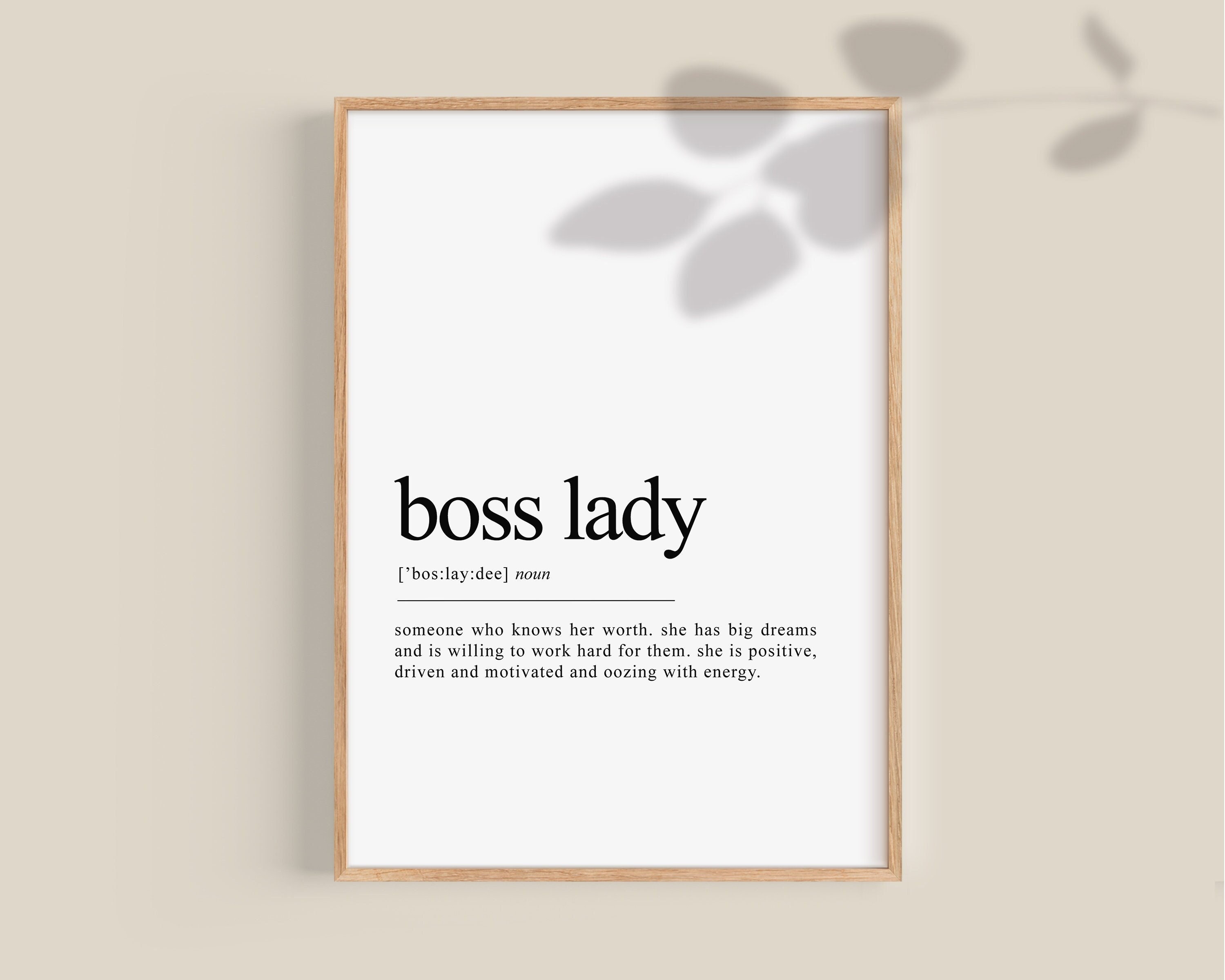 Boss Lady Gift, Boss Lady Home Office Gift, Gifts, Print, Babe Empowered - Etsy Poster, Art Definition Boss Entrepreneur Woman Woman