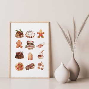 Julväggkonst utskrivbara rustika juldekorationer | Utskrivbar väggkonst med lantlig jul, digital nedladdning av pepparkaksgubben bild 4