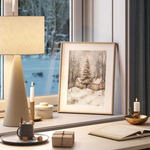Vintage Christmas Prints Set of 3 Christmas Printables Winter Landscape ...