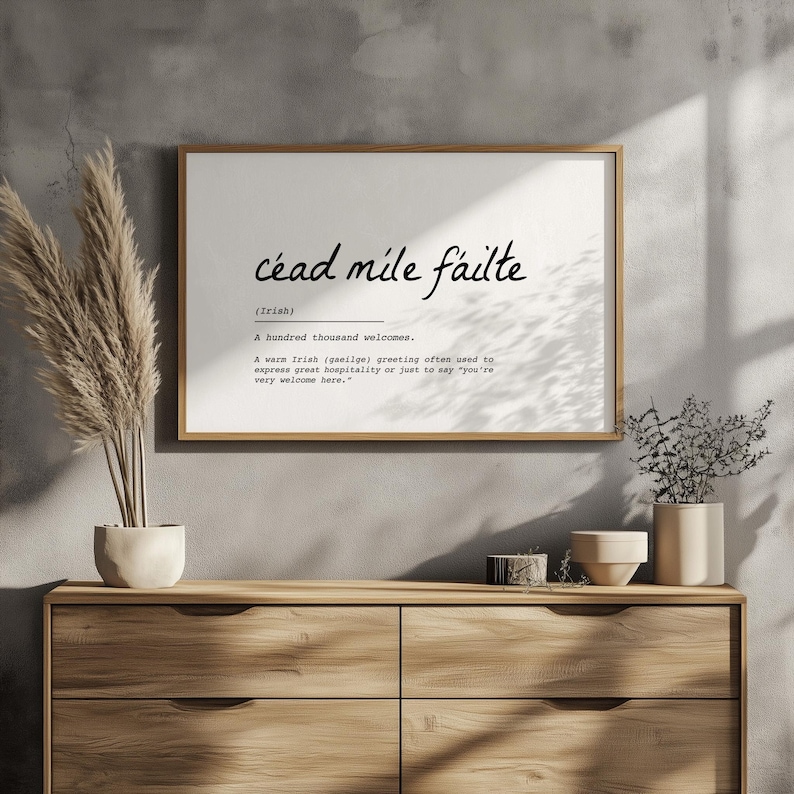 Céad Míle Fáilte Print: Irish Welcome Sign, Celtic Home Decor (digital ...