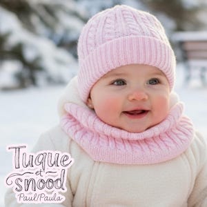 Patron tricot en français/Knitting pattern in English: Trio *Paul/Paula* Tuque, Snood et Mitaines-Trio *Paul/Paula* Toque, Snood and Mittens