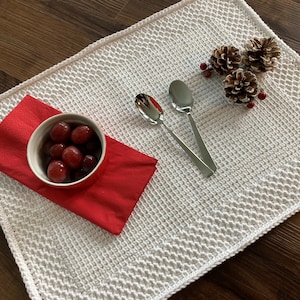 TUNISIAN CROCHET PATTERN - Tunisian crochet table placemat / French version - Tunisian crochet table placemat / English version