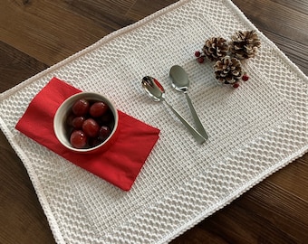 TUNISIAN CROCHET PATTERN - Tunisian crochet table placemat / French version - Tunisian crochet table placemat / English version
