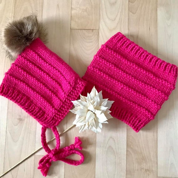 Patron Tricot Kit Ellie Bonnet Beguin Et Snood En Francais Etsy