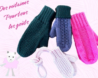 KNITTING PATTERN-Mittens for all tastes / In French