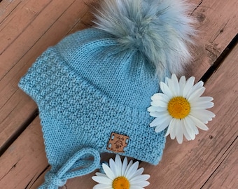 KNITTING PATTERN-Tuque * Léo / Léa * with ears / French and English